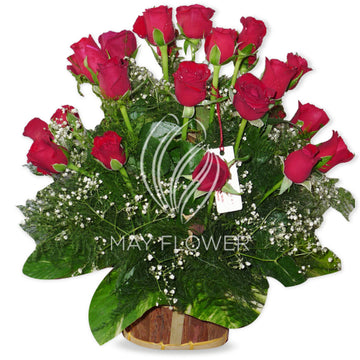 Basket of Red Roses